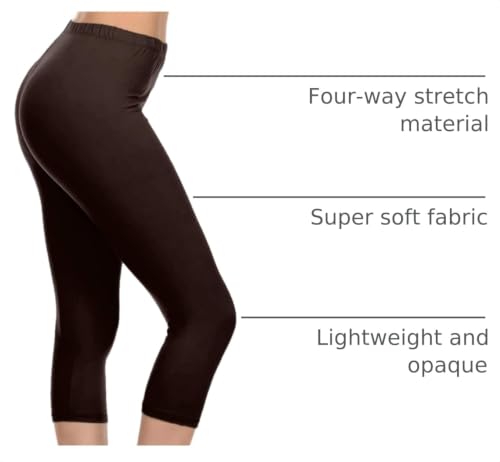 Image of Leggings Depot Women's High Waist Leggings Soft 1 inch Waistband Solid Pants - Regular, Plus, 1X3X, 3X5X