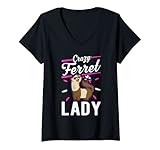 Photo Gallery donna crazy ferret lady furetto maglietta con collo a v Photo Gallery donna crazy ferret lady furetto maglietta con collo a v
