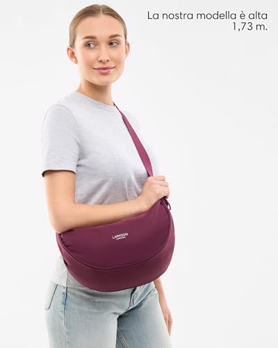 Larkson Borsa A Tracolla Donna Rosso - Solveig Medium - Borsetta Mezzaluna - Borse A Spalla Piccola Elegante E Casual - Regolabile Marsupio Alla Moda - Impermeabile - 3