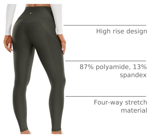 Image of CRZ YOGA Fleece Thermal Leggings Pockets 28''