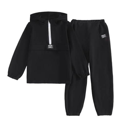Image of Kids Boys Clothes Color Blocking Hoodie Sweatshirts and Pant 2Pcs Fall Outfits Set Size 5-10