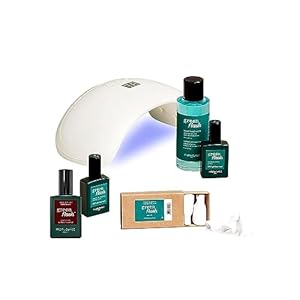 Manucurist LED Gel Nail Polish Kit with UV Light | Green Flash Dark Pansy Polish Gel Nail Kit | Comes With French Made Green Flash Polish, Green Flash Nail Polish Remover, Green Flash Base Coat, Green