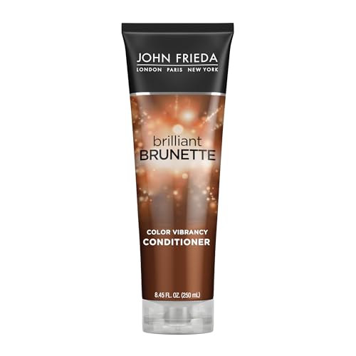 John Frieda Brilliant Brunette, Color Boosting Conditioner, Enhances and Protects Multi-Dimensional Tones, With Sweet Almond Oil to Rehydrate and Replenish Dry Hair, 8.45 Oz