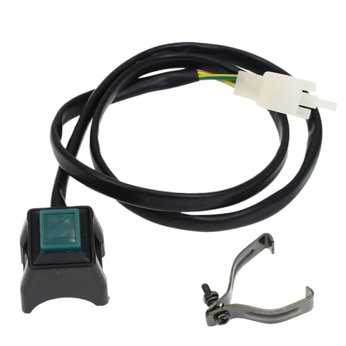 Bouton klaxon motocross et coupe-circuit carré vert universel pour moto et ATV