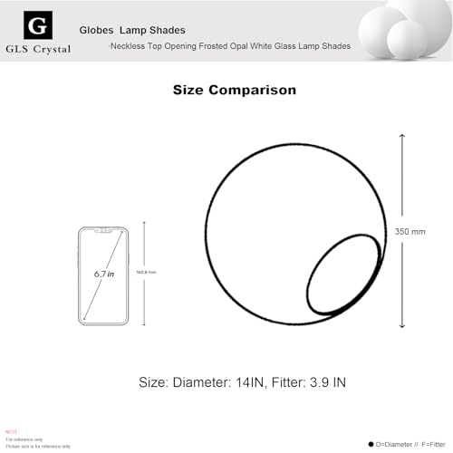 Image of GLS Frosted Opal Glass Lamp Shade, 14 inchx3.3 inch