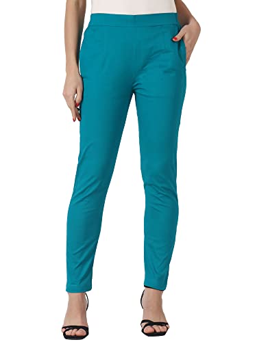 Image of Saundarya Women's Regular Fit Stretchable Cotton Trousers Pants