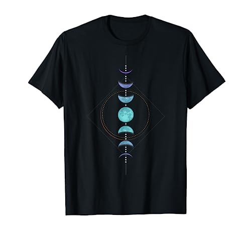 Image of Moon Phases Moon Totem Viking Pagan Wicca Gifts! - Women's Black Moon Totem With Moon Phases Stars - Viking Pagan Wicca T-Shirt - Small - Short Sleeve - Classic Fit - Crew Neck - Pullover - 1 Count