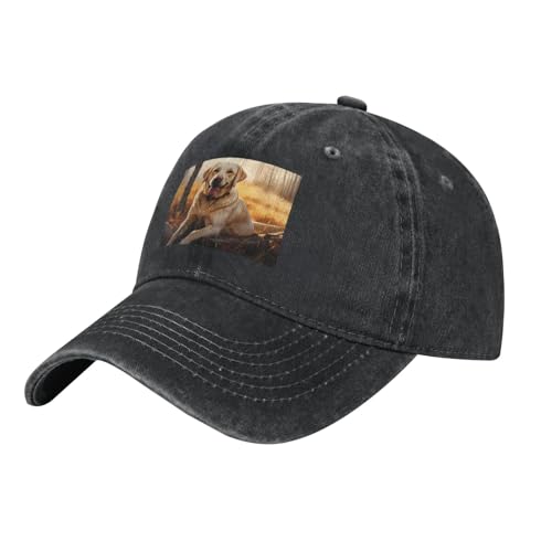 Dotato di una fibbia regolabile in metallo, il cappello da baseball Black YYHWHJDE Labrador Retriever Dog Pattern Adult Cowboy consente di regolare liberamente la circonferenza del cappello per una vestibilità perfetta, rendendolo pratico e adatto per l'uso tutto l'anno, mentre il suo design leggero previene la deformazione e garantisce una facile portabilità, completato da fori traspiranti che impediscono l'soffocamento e mantengono il flusso d'aria.