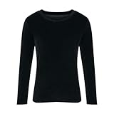 Black Tops Solid Color Loose Fit Ladies Sweatshirts Velour Long Sleeve Ladies Tops Velvet Base Shirts Pullover Activewear T Shirts for Women UK Casual Work Tees Tunic - Image 6