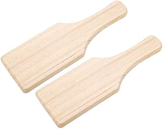 Exceart 2pcs Wooden Clay Paddles Mud Tool Board Cover Pottery Wooden Sculpture Pad Ceramic Art Modeling Tool Accessories