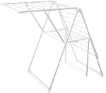 Amazon Basics Foldable 4-Wing Metal Clothes Drying Rack, 61x23.6x49.6 inches, White