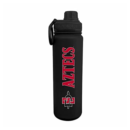 Campus Colors NCAA Stainless Steel Water Bottle - Twist on cap - 24 oz - Carry Clip - Keeps Your Drinks Hot or Cold for Hours (Florida State Seminoles - Black)