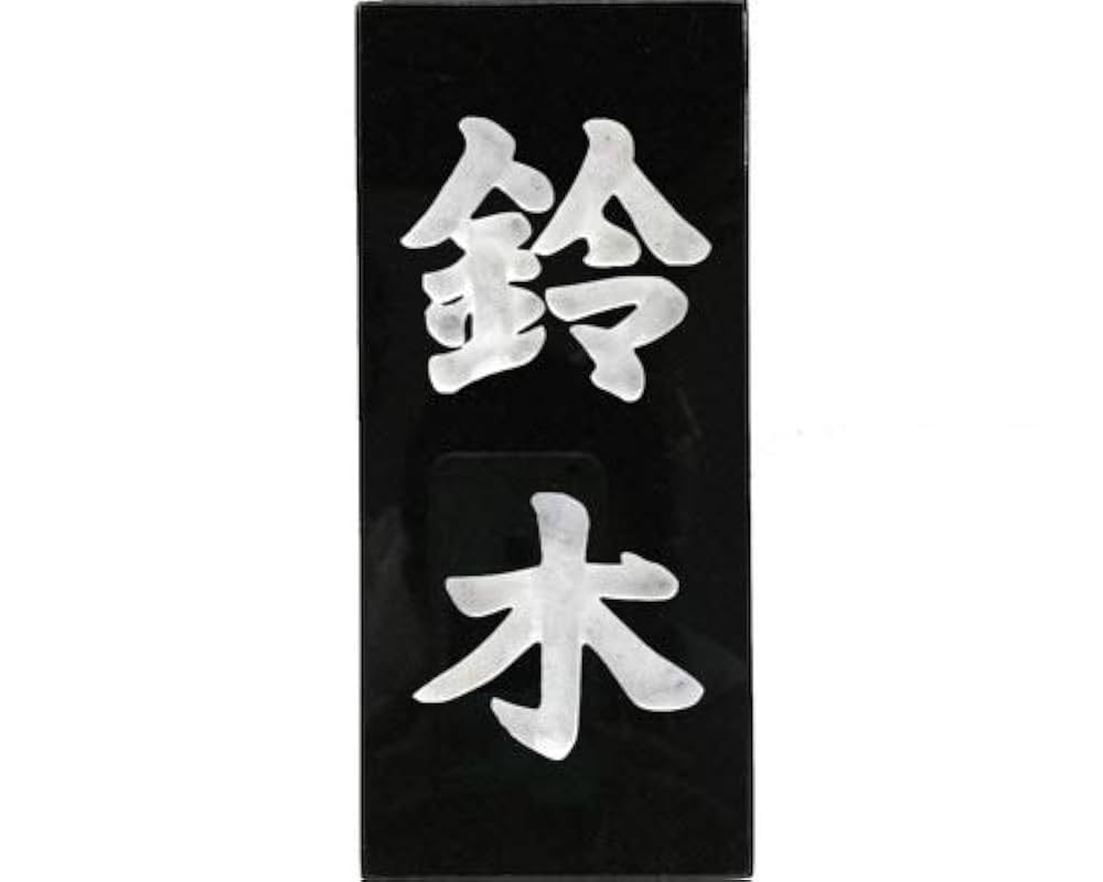 Amazon.co.jp: 表札 高級黒御影石 (2文字) : DIY・工具・ガーデン