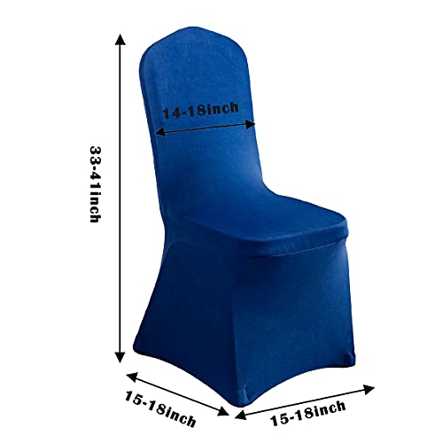 Cufzuz Spandex Dining Room Chair Covers For Living Room - Universal Stretch Chair Slipcovers Protector For Wedding, Banquet, And Party (Royal Blue, 10 Pcs) #TOP1