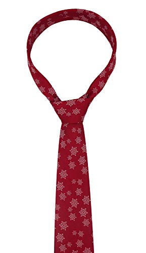 Kebocis Holiday Ties For Men New Years Tie Snowflake Christmas Ties, Red #TOP3