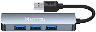 USB 3.0 Hub, BEST CABLE 4-Port USB Data Hub Ultra Slim Compatible with Oculus Rift S, Mac Pro/Mini, Microsoft Surface Series, Surface Pro 2017,XPS, Notebook PC, Mobile HDD and More