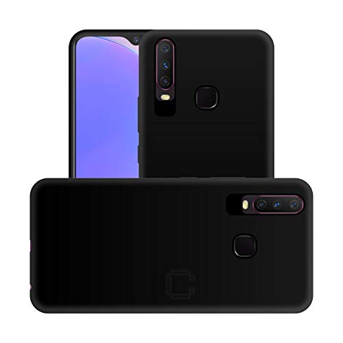 Image of Case Creation for VivoY17 2019 Back case, Vivo Y17 Slim Flexible Smart Look case with 360 Camera All Angle Protection (Pure Black)