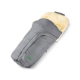 wind- und wasserdicht Fellhof 108302 Lammfell Fußsack Cortina, OEKO-TEX® Standard 100 zertifiziert, 45x97 cm, wind- und wasserdicht, waschbar bis 30°C, Öffnung am Fußende (anthrazit)