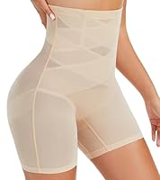 sellto Bauchweg Unterhose Damen Hohe Taille Doppelschichtige Druckunterstützung für Bauchkontrolle ShapewearKomfortabel Atmungsaktive Shapeing Unterwäsche Miederpants (Beige, M)