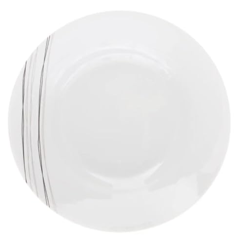 Secret de Gourmet - Lot de 6 Assiettes Creuse Lignes 20cm Blanc