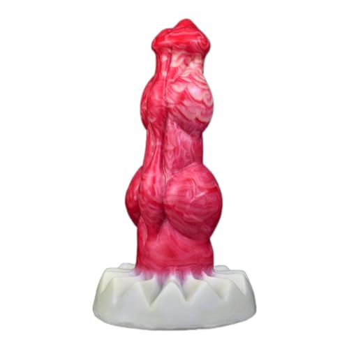 Gode réaliste animal en silicone avec grands testicules pour massage