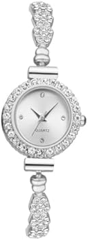 JewelryWe Dameshorloge, kwarts, analoog, rond, klein, roségoud, waterdicht, verstelbare armband van roestvrij staal, dagelijks gebruik, horloge zonder parelarmband, elegant