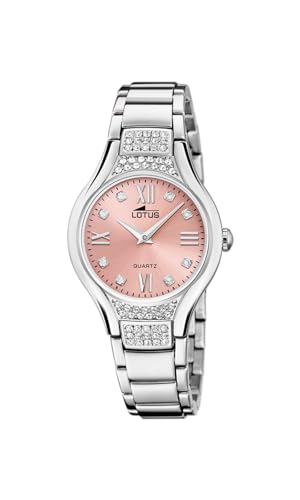 LOTUS Reloj Mujer Analógico de Acero Inoxidable 316l Plateado - Movimiento de Cuarzo - Cristal Mineral de Alta Resistencia - Resistente al Agua 5 ATM - Special Prices 18910/2
