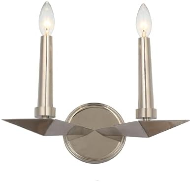 Crystorama Palmer 2 Light Polished Nickel Sconce