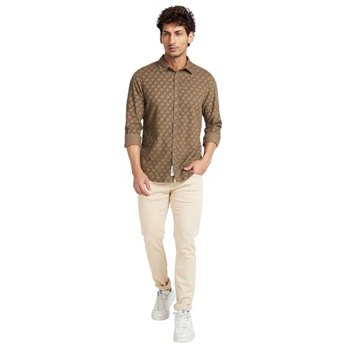 Image of Being Human Dark Grey Slim Fit Regular Collar Men's Shirt Clothing