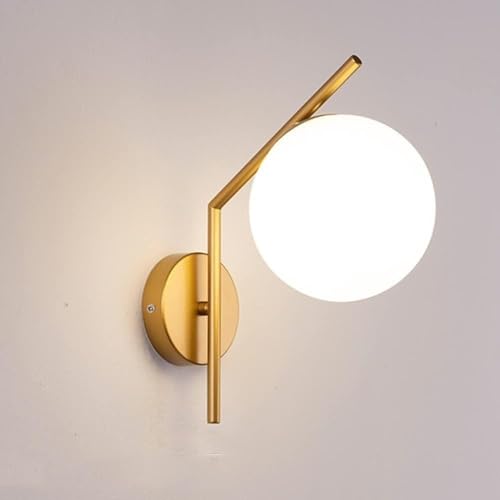 DLHH Lámpara de Pasillo de Escalera, lámpara de Pared Moderna con Pantalla de Vidrio esférico, lámpara de Pared de Estilo Vintage para Interiores, lámpara Colgante