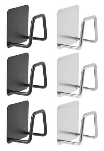 フック 粘着 壁付け フック 壁掛け フック 粘着力強化フック 10kg 耐荷重 穴開けない キズレス 貼り付け跡なし シームレスな設置 防湿 耐錆 防水加工 6個パック(ブラック3、シルバー3)