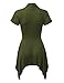 WT1120 Womens Cross V Neck Short Sleeve Empire Line Panel Tunic Top XL Olive