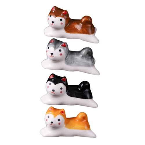 MUELODSIC 4個 柴犬デザイン箸置き スプーン フォーク対応テーブルオーナメント 食卓の箸転がり防止 卓上飾り用小物