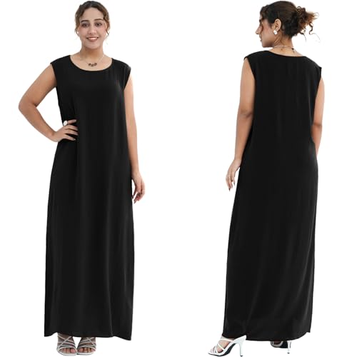 Image of Women's Muslim Dress Two Pieces Set Islamic Prayer Abaya Modest Solid Color Muslim Outfits