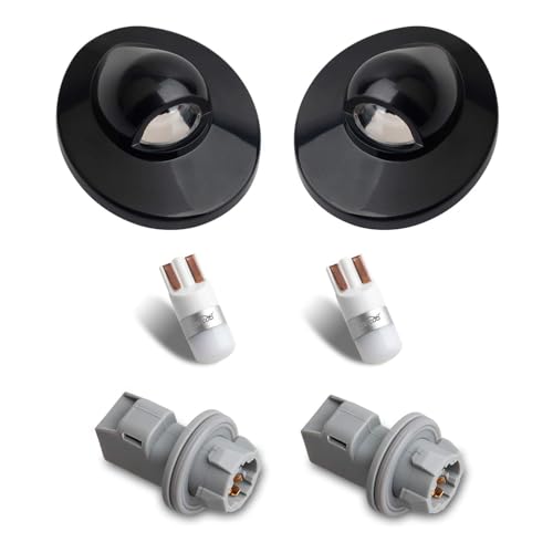 HERCOO LED License Plate Light Lens Rear Lamps Socket Wiring Harness Black Housing Compatible with 1999-2015 F150 F250 F350 F450 F550 Super Duty Bronco Excursion Expedition Explorer Ranger