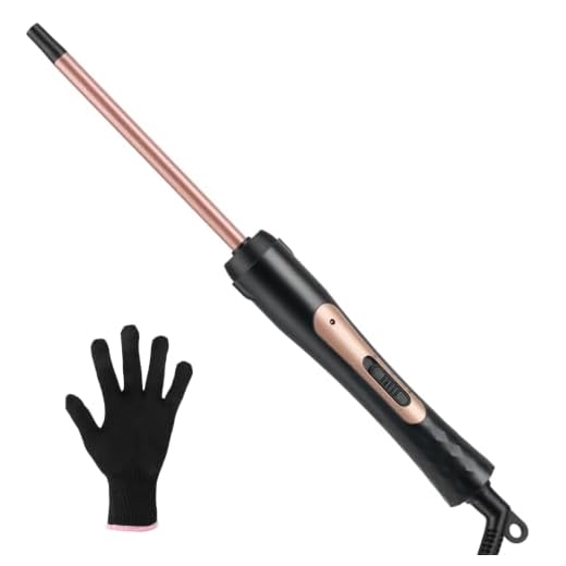 3/8 Inch Small Barrel Curling Iron Wand for Short, Medium & Long Hair