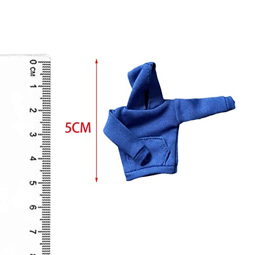 Rockible Fashion 1:12 Miniature Hoodie Clothes For 6" Soldiers Figures Dress Up Accessory , Blue #TOP2