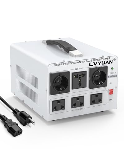 LVYUAN 5000W Voltage Transformer Power Converter Step Up 110V to 220V, Step Down 220V to 110V, 110/120 Volt - 220/240 Volt