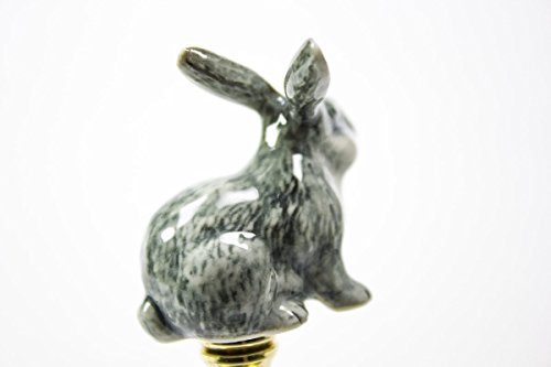 Image of Gray Rabbit Finial Hand Painted Porcelain