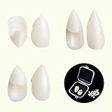 Castries Vampire Teeth Fangs for Kids and Adults with Reusable Adhesive, Halloween Decorations Cosplay Party Vampire Teeth(13mm,15mm,17mm)