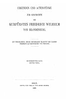Urkunden Und Actenst�cke Zur Geschichte Des Kurf�rsten Friedrich Wilhelm Von Brandenburg 1517172454 Book Cover