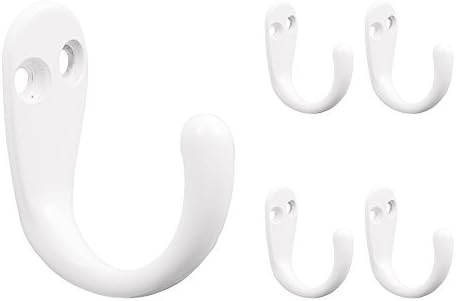 Franklin Brass Single Prong Towel Hook, Robe Hook White Towel Holder for Bathroom, Bathroom Accessories, B59103M-W-C