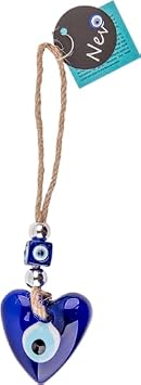 nevfactory Nazar Boncuk Evil Eye Wall Decoration Handmade Heart Shape Turkish Eye Made of Glass