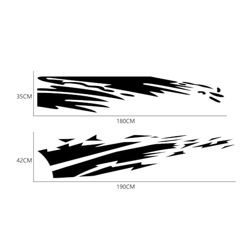 Image of (4PCS) Striped Truck Sticker Bed Mud Splash Kit Racing Striped Rear Lathe Decal Vinyl Trim Accessories Waterproof Door Body Side Decal Trim for Truck Pickup SUV Vehicles (Black)