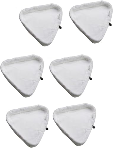 Haogo Steam Mop Pads,6 pcs Universal Washable Triangular Microfiber Cleaning Pad Cover Washable Cloths for X5 Steam Mops and H2O