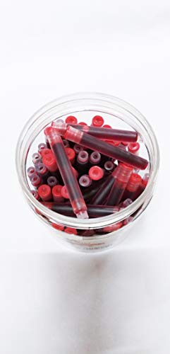 Image of GOLD LEAF JINHAO International Standard Fountain Pen Ink Cartridges Refills Bottled 80pcs (Red)