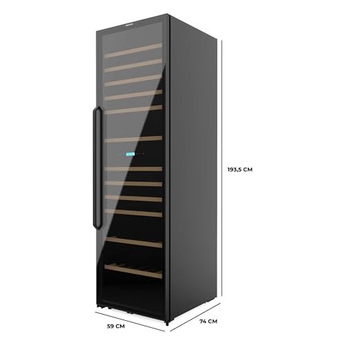 Cecotec Getränkekühlschrank, 176 Flaschen Bolero GrandSommelier Duo 176000 Schwarz. 176 Flaschen, Dual-Temperatur, UV-Schutz, Temperaturalarm, Kohlefilter, Reversible Tür, LED, Effizienter Kompressor