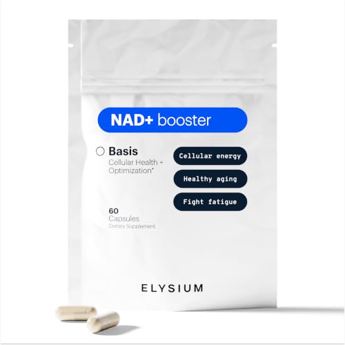ELYSIUM Basis NAD+ Supplement with Nicotinamide Riboside 250mg and Pterostilbene 50mg - 30 Servings for Healthy Aging and Cellular Energy