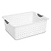 Sterilite 16268006 Large Ultra Basket, White Basket w/ Titanium Inserts, 6-Pack