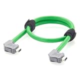 IX to IX Industrial CAT6A Ethernet Cable Right Angle IX40G-A-10S-CVL2 to IX40G-A-10S-CVL1 10Pin A-Key 10Gbps Shielded for Industrial Automation, PLC, Machine Vision, Robotics (0.5M/1.64FT)